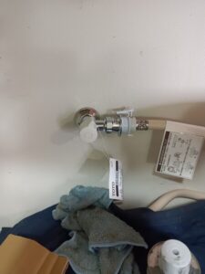 洗濯機用単水栓施工後
