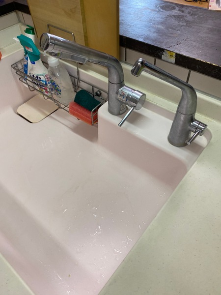 キッチン混合水栓施工前