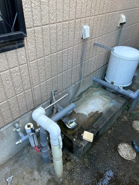 ガス給湯器施工中
