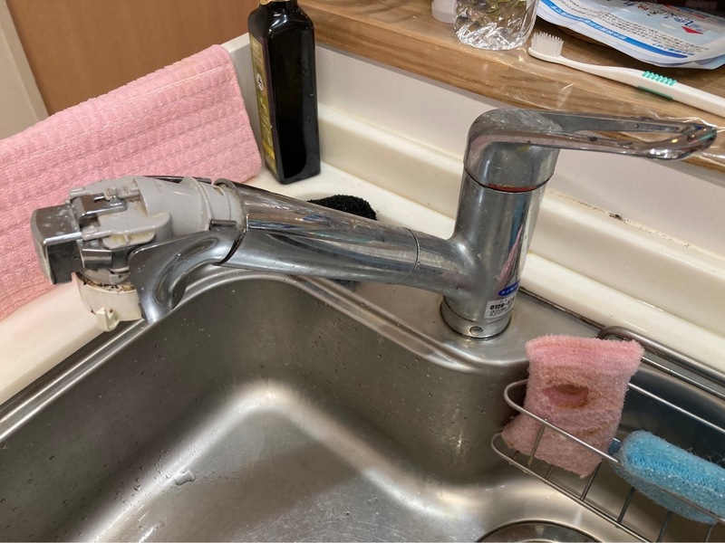 キッチン混合水栓施工前