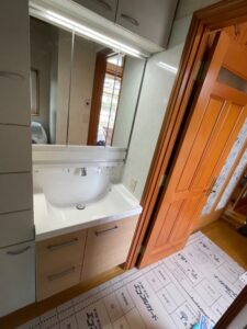 洗面化粧台施工後