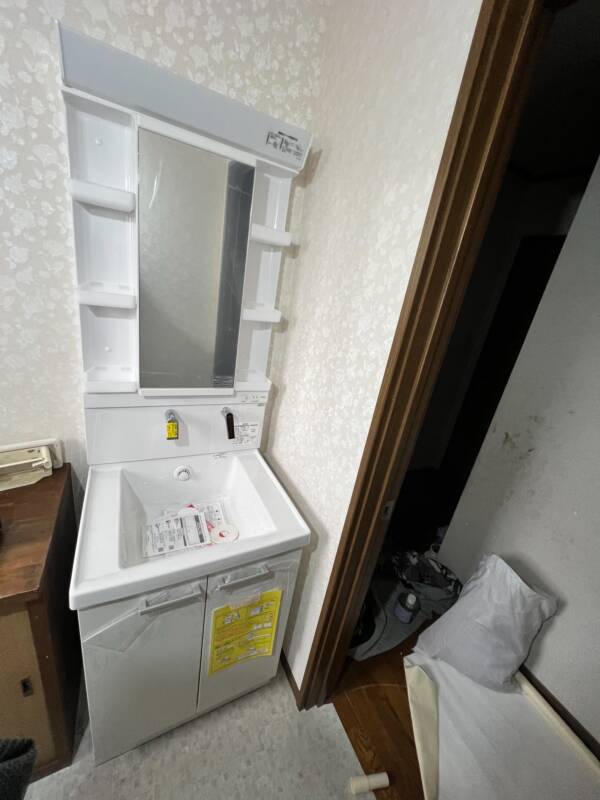 洗面化粧台施工後